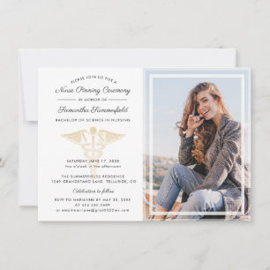 Afstuderen foto verpleegster pinning ceremonie kaart