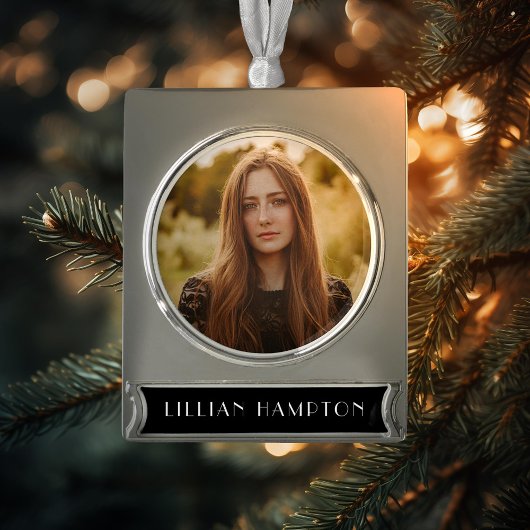 Afstuderen Foto Verzilverd Banner Ornament