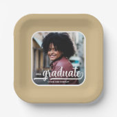 Afstuderen Foto Vet Script Goud Afstuderen Papieren Bordje (Voorkant)