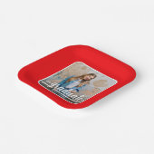 Afstuderen Foto Vet Script Rood Afstuderen Papieren Bordje (Gebogen)