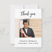 Afstuderen foto wit elegant bedankkaart (Voorkant)