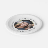 Afstuderen foto wit golvende rand afstuderen papieren bordje (Gekanteld)