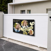 Afstuderen foto Zwart en Goud Spandoek