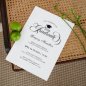 Afstuderen Foto Zwart Wit Script Typografie Kaart