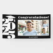 Afstuderen foto zwart-wit spandoek (Horizontaal)