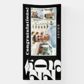 Afstuderen foto zwart-wit spandoek (Verticaal)