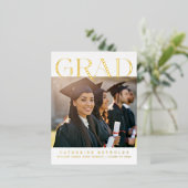 Afstuderen Fotoaankondiging Folie Briefkaart (Staand Voorkant)