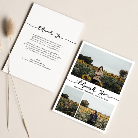 Afstuderen fotocollage Bedankt script