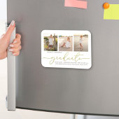 Afstuderen Fotocollage Modern Minimalistisch Goud Magneet