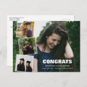 Afstuderen Fotocollage|Vier Foto's Briefkaart (Voorkant / Achterkant)