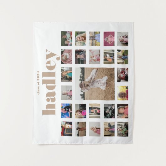 Afstuderen fotocollage wandtapijt wandkleed (Voorkant)