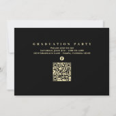 Afstuderen Fotokalligrafie Script Zwart Goud Kaart (Achterkant)