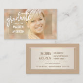 Afstuderen Fotonaamkaarten handgeschreven script Contactkaartje (Voorkant / Achterkant)