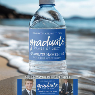 Afstuderen foto's Afstuderen met Royal Blue Virtua Waterfles Etiket