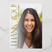Afstuderen foto's Elegante Folie Dank u kaart (Voorkant)