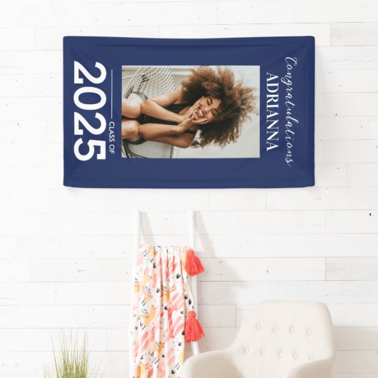 Afstuderen foto's van Navy Blue Spandoek (Insitu)