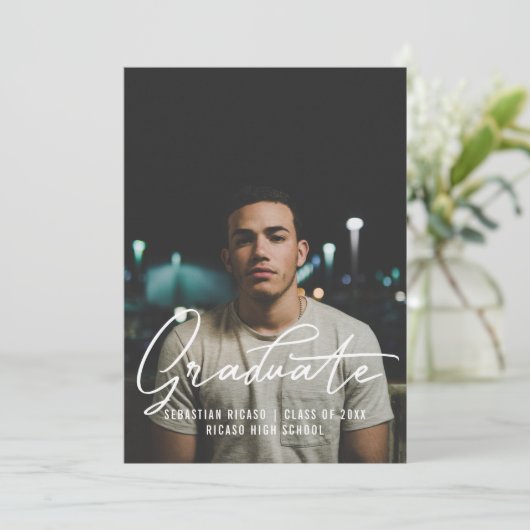 Afstuderen fotosjabloon aangepast kaart (Staand voorkant)