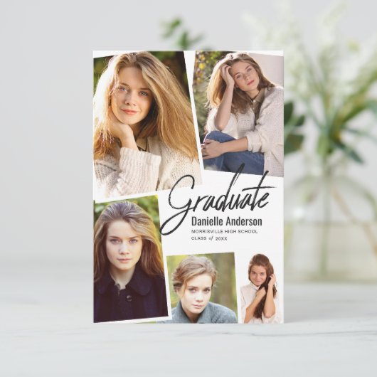 Afstuderen Fotoverhaal Collage Modern Script Aankondiging (Staand voorkant)
