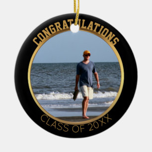 Afstuderen fotoversiering Zwart-gouden keepalk Keramisch Ornament