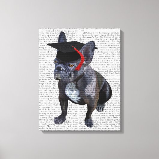 Afstuderen French Bulldog Canvas Afdruk (Voorkant)