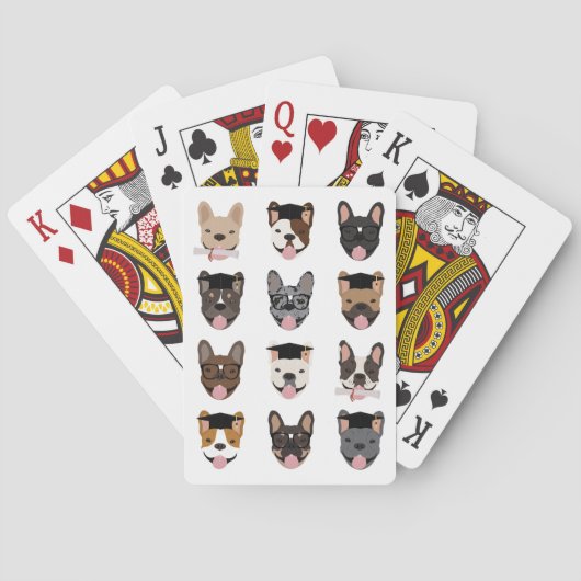 Afstuderen French Bulldog Faces Pokerkaarten (Achterkant)