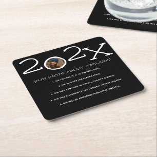 Afstuderen Fun Facts Custom Photo Square Paper Ca Vierkante Kartonnen Onderzetter