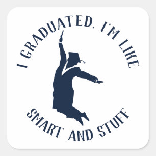 Afstuderen Gag Afstuderen 2024 Silhouet Vierkante Sticker