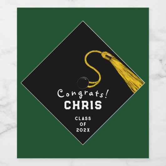 Afstuderen Geconcentreerd groen wijnlabel Wijn Etiket (Enkel label)