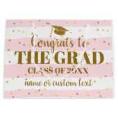 Afstuderen geconfectioneerd Afstudeerder Gold Glit Groot Cadeauzakje (Voorkant)