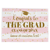 Afstuderen geconfectioneerd Afstudeerder Gold Glit Groot Cadeauzakje (Achterkant)