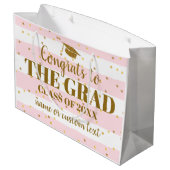 Afstuderen geconfectioneerd Afstudeerder Gold Glit Groot Cadeauzakje (Achterkant Gekanteld)