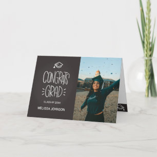 Afstuderen Gecongraten Afstudeerder ChalkboardKaar Bedankkaart