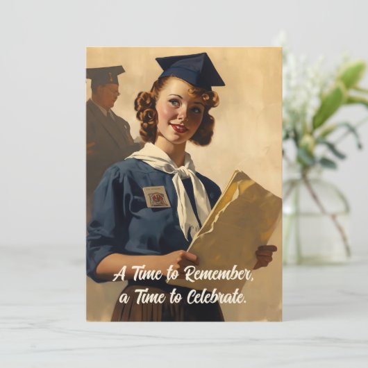 Afstuderen, gefeliciteerd Aankondiging (Staand voorkant)