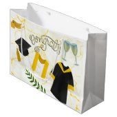 Afstuderen Gefeliciteerd Academisch pet en gans Groot Cadeauzakje (Voorkant Gekanteld)