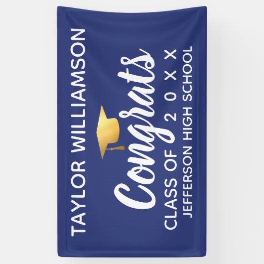 Afstuderen Gefeliciteerd Afstuderen Naam schooljaa Spandoek (Verticaal)