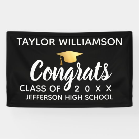 Afstuderen Gefeliciteerd Afstuderen Naam schooljaa Spandoek (Horizontaal)