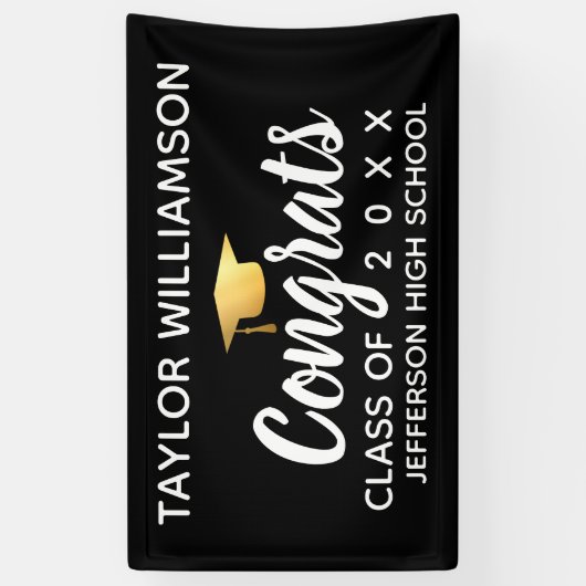 Afstuderen Gefeliciteerd Afstuderen Naam schooljaa Spandoek (Verticaal)