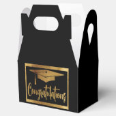 Afstuderen Gefeliciteerd Black Faux Gold Classic Bedankdoosjes (Geopend)