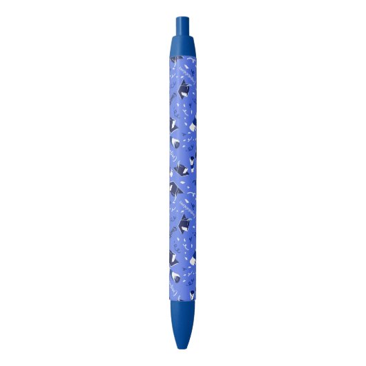 Afstuderen Gefeliciteerd blauw Zwarte Inkt Pen (Voorkant Verticaal)