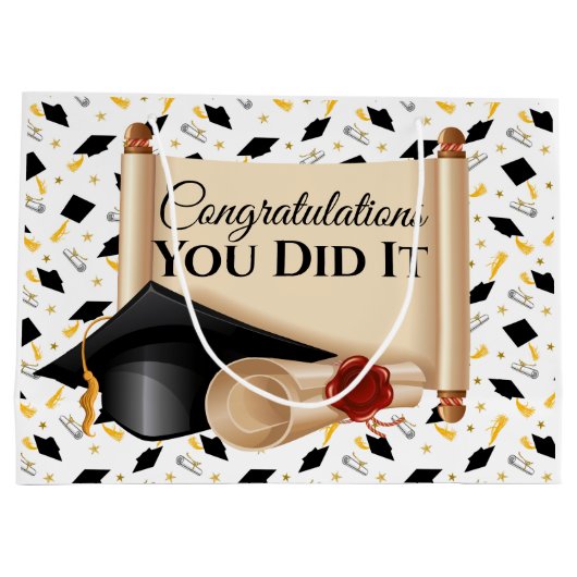 Afstuderen gefeliciteerd dat je het hebt gedaan groot cadeauzakje (Achterkant)