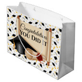 Afstuderen gefeliciteerd dat je het hebt gedaan groot cadeauzakje (Achterkant Gekanteld)