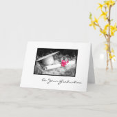 Afstuderen Gefeliciteerd Diploma Pink Ribbon Kaart (Gele Bloem)