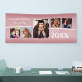 Afstuderen gefeliciteerd Foto roze Spandoek (Beurs)