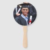 Afstuderen Gefeliciteerd Foto zwart Handwaaier (Achterkant)