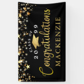 Afstuderen gefeliciteerd Gold Stars aangepaste kle Spandoek (Verticaal)