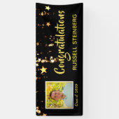 Afstuderen gefeliciteerd | Gouden sterren | Foto Spandoek (Verticaal)