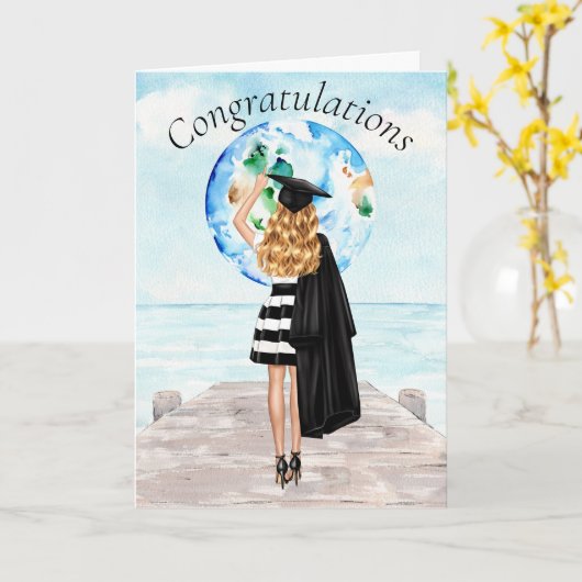 Afstuderen gefeliciteerd kaart (Gele Bloem)