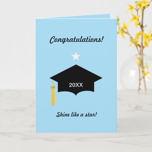 Afstuderen - Gefeliciteerd Kaart (Gele Bloem)