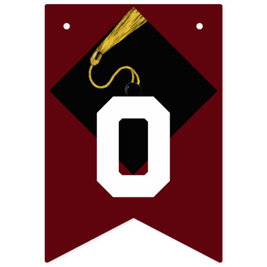 Afstuderen Gefeliciteerd Maroon Vlaggetjes (Tweede vlag)