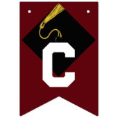 Afstuderen Gefeliciteerd Maroon Vlaggetjes (Eerste vlag)